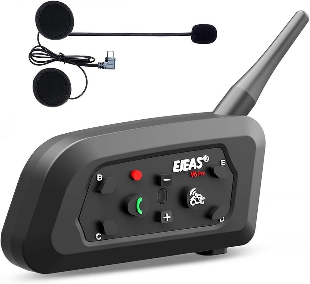 EJEAS V6 Pro+ Motorcycle Helmet Bluetooth Intercom Headset, V6 Pro Upgraded Vers