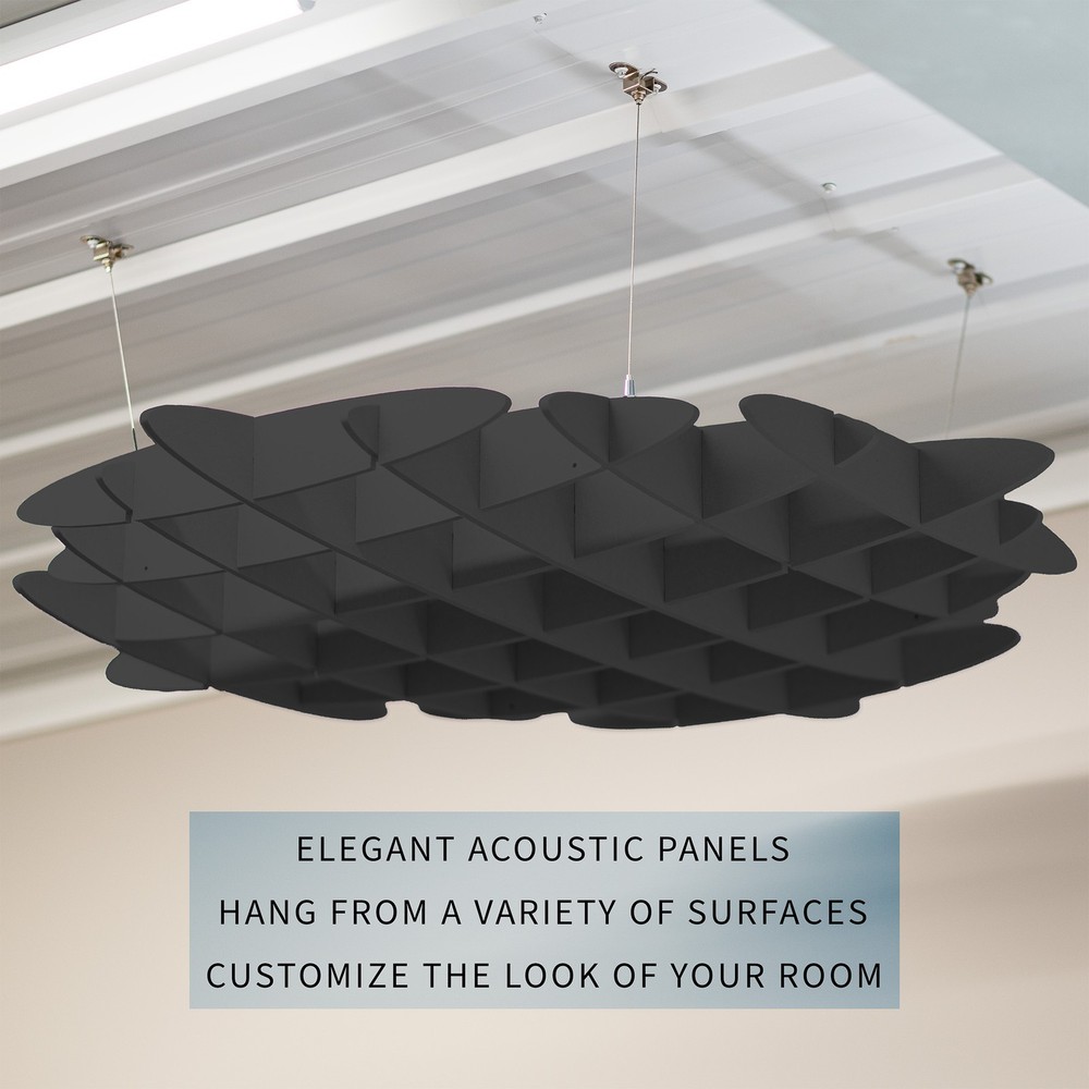 VIVO Black Acoustic Ceiling Waffle Panel