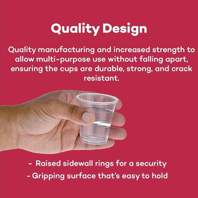 Disposable Clear Cups Professional Quality Multi-Use Bulk Pack Hygienic Solution