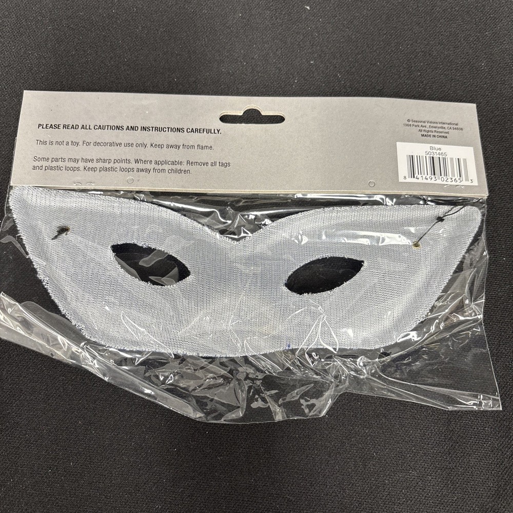 Blue Harlequin Half Mask For Halloween