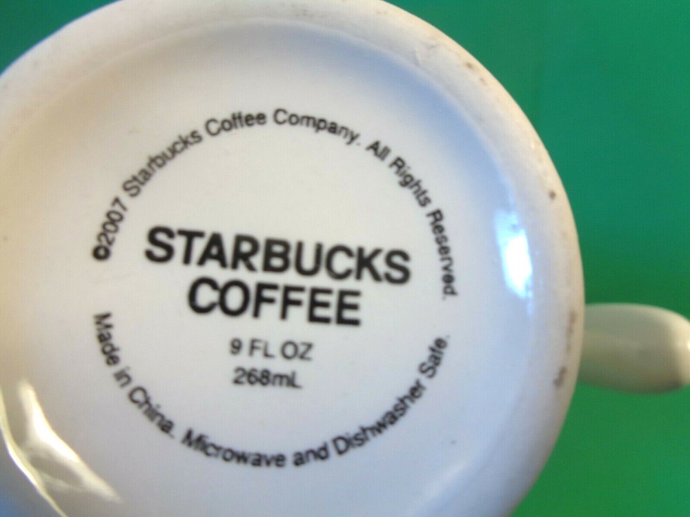 Starbucks Mermaid Pattern Coffee Mug w/Open Handle, 9 Oz, 2007 (Used/EUC)