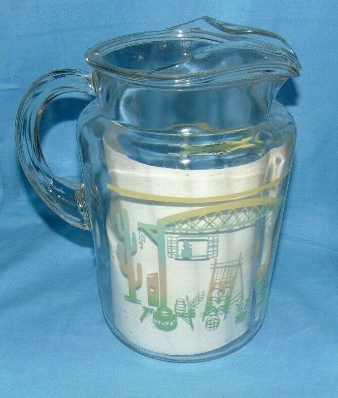 Bartlett Collins Pitcher 2 Quart Vintage Hogan Cactus Southwestern