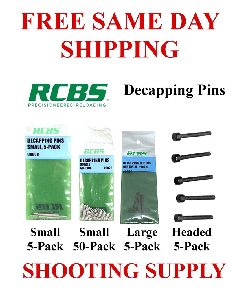 RCBS Replacement Decapping Pins - Small Large Headed FREE SAME DAY SHIPPING