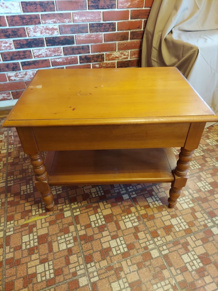 Conant Ball Solid Wood Mid Century Side Table Pair and cocktail table Made USA