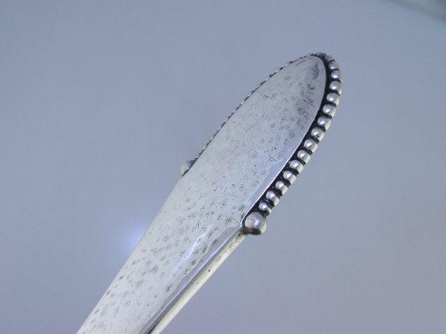 Rare 830 Silver GEORG JENSEN Fruit Forks BEADED 830S ~ Denmark ~c1924