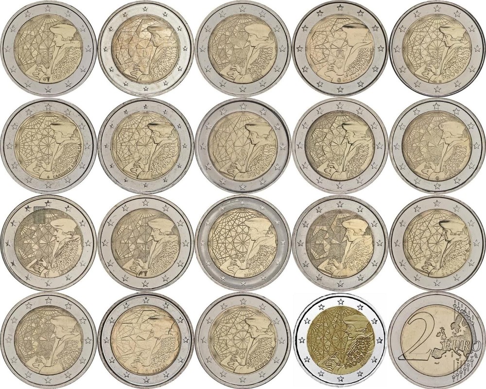 19 x 2 Euro 2022 commemorative coin - ERASMUS PROGRAMME