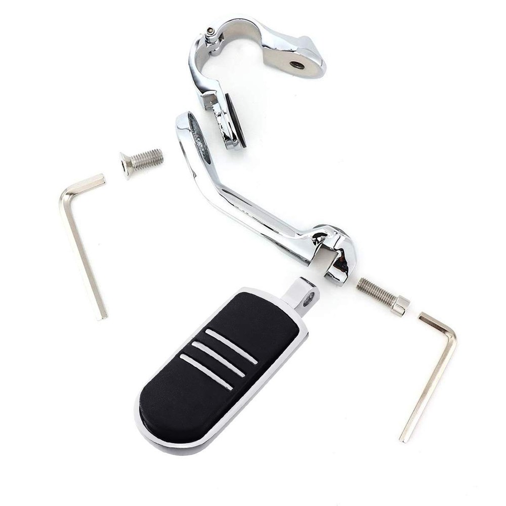 32mm 1.25 Chrome Angled Engine Guard Foot Peg Universal Fit For Streamliner