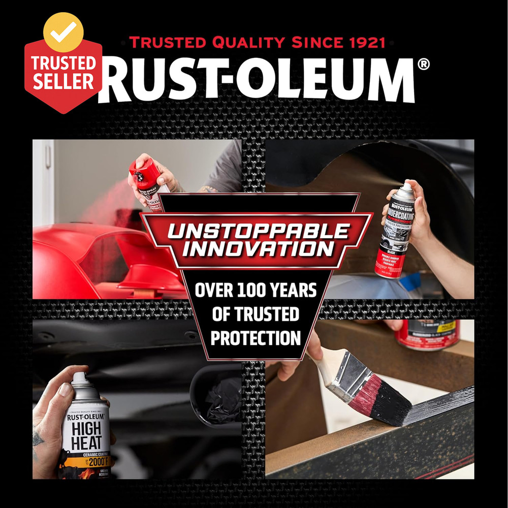 248657-6PK Stops Rust Undercoating Spray, 15 Oz, Rubberized Black, 6 Pack