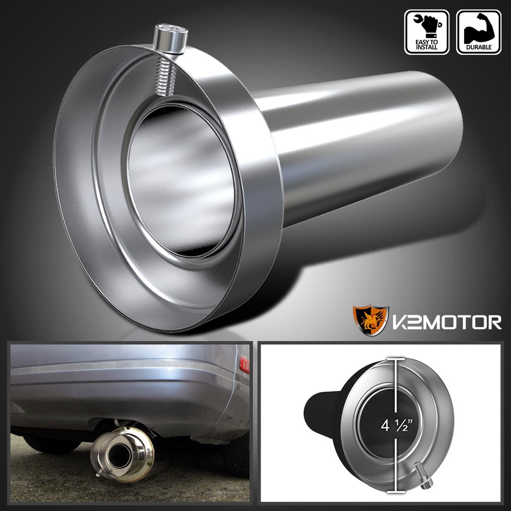 4.5" Round Tip Polished S/S Muffler Silencer Removable