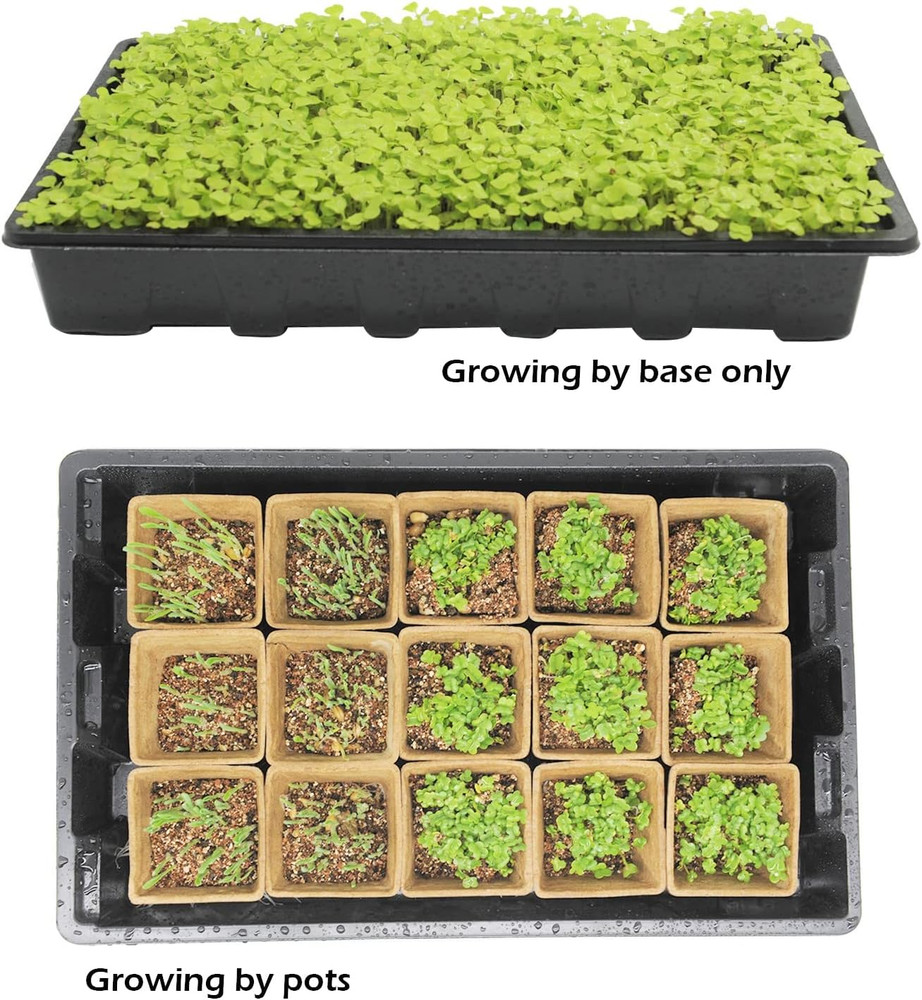 Seed Starter Kit Tray with Biodegradable Peat Pots Dome Spray Bottle Set