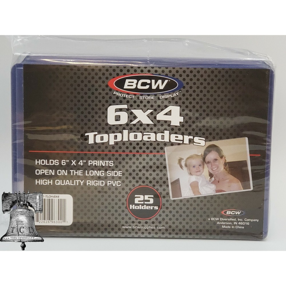 25 BCW 6x4 Photo Print Document Toploader Holder Plastic Rigid Case Standard