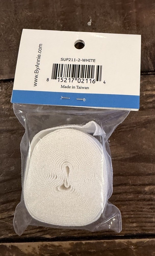 By Annie 3/4" X 2Yd Fold-Over Elastic, White