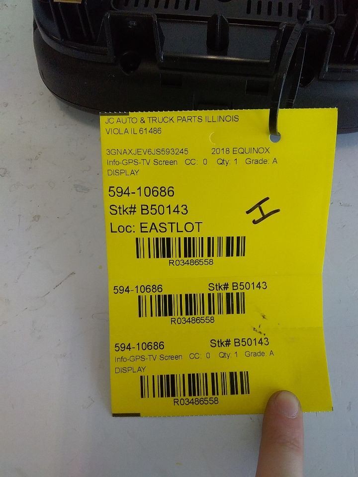 2018 Chevy Equinox 8" Display Screen and Control Panel