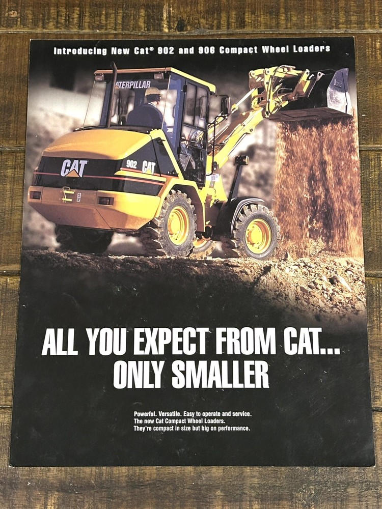 Caterpillar CAT 902 and 906 Compact Wheel Loader Single Page Brochure/Flyer 1999