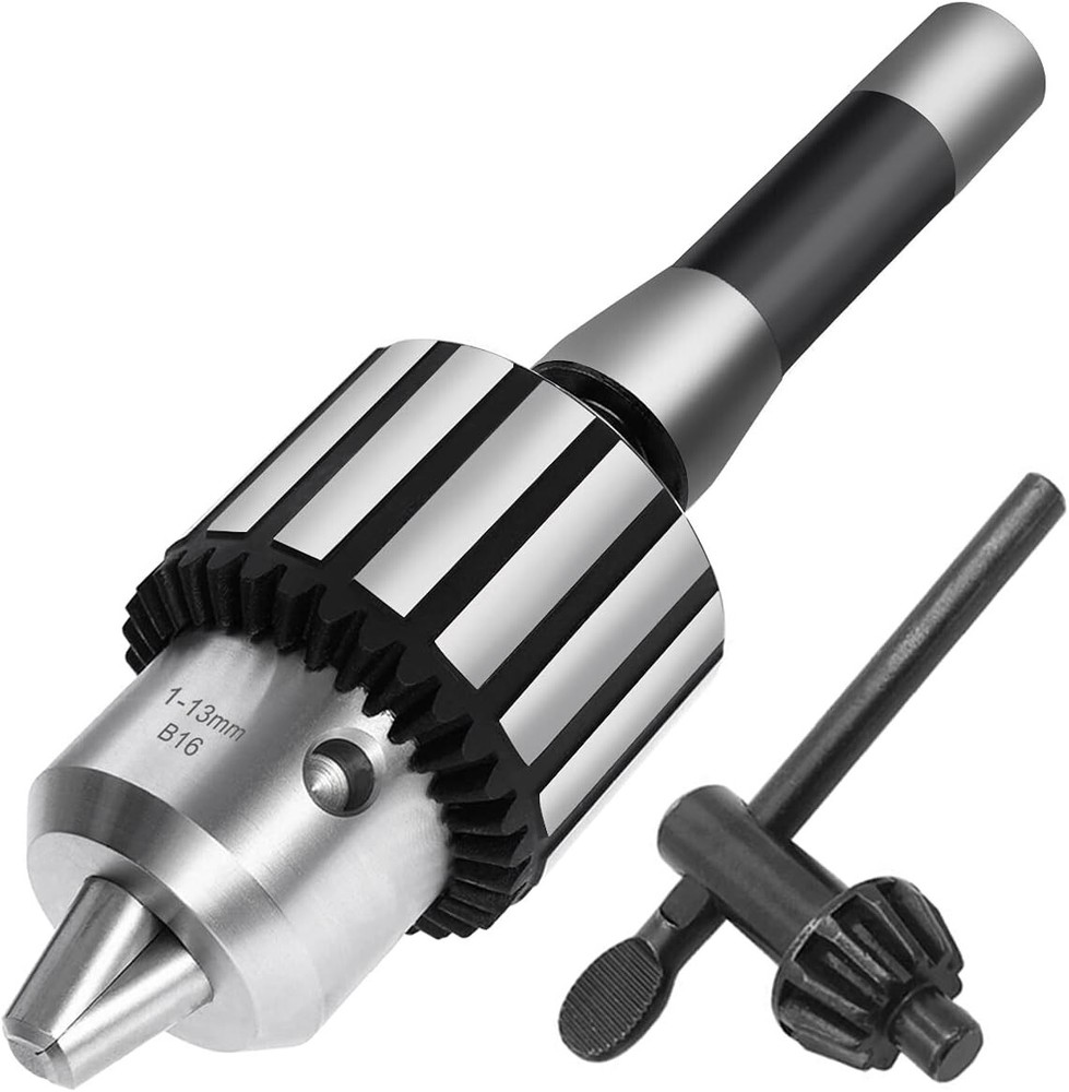 Precision Integrated Drill Chuck: 1/2" Capacity R8 Shank with Manual Key Lock
