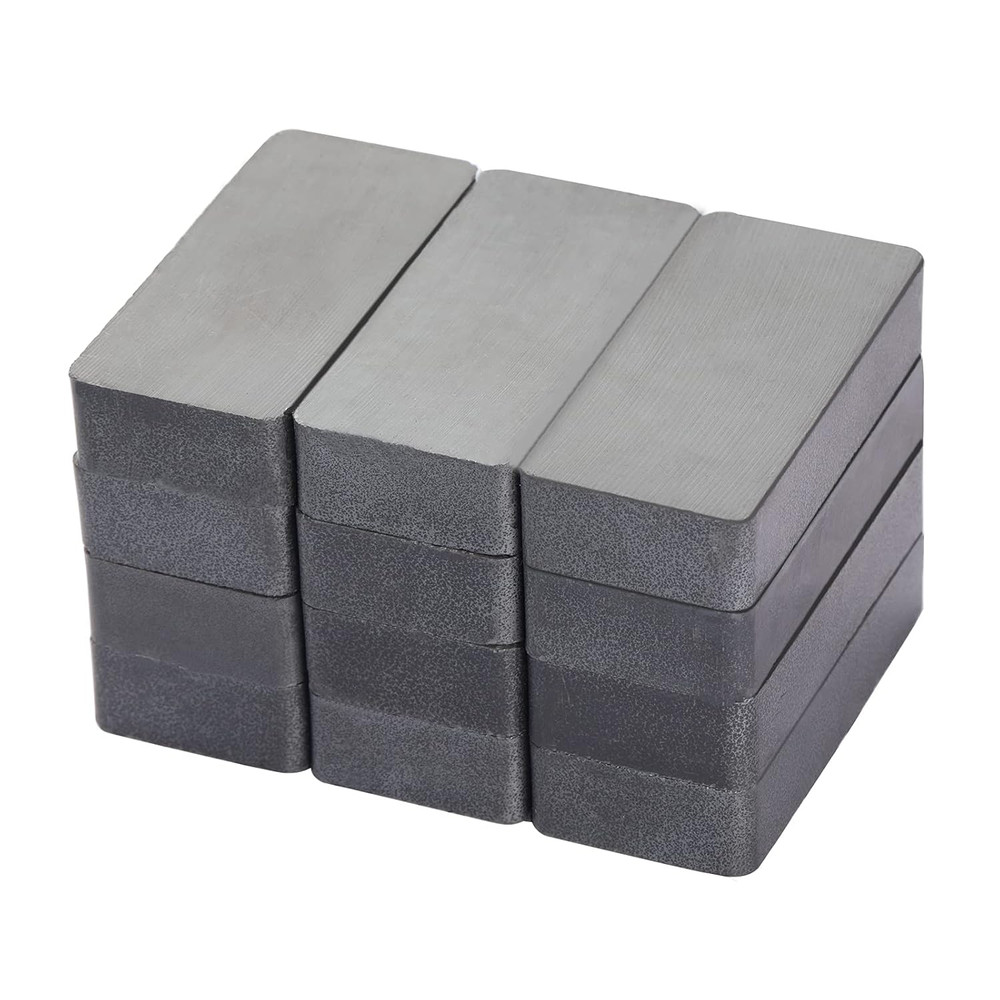 12pc Ceramic Ferrite Rectangular Magnets 1-7/8x7/8x3/8 Grade 8 Crafts US