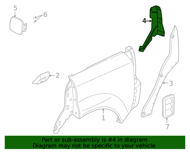 Genuine GM Quarter Extension Bracket 22673054