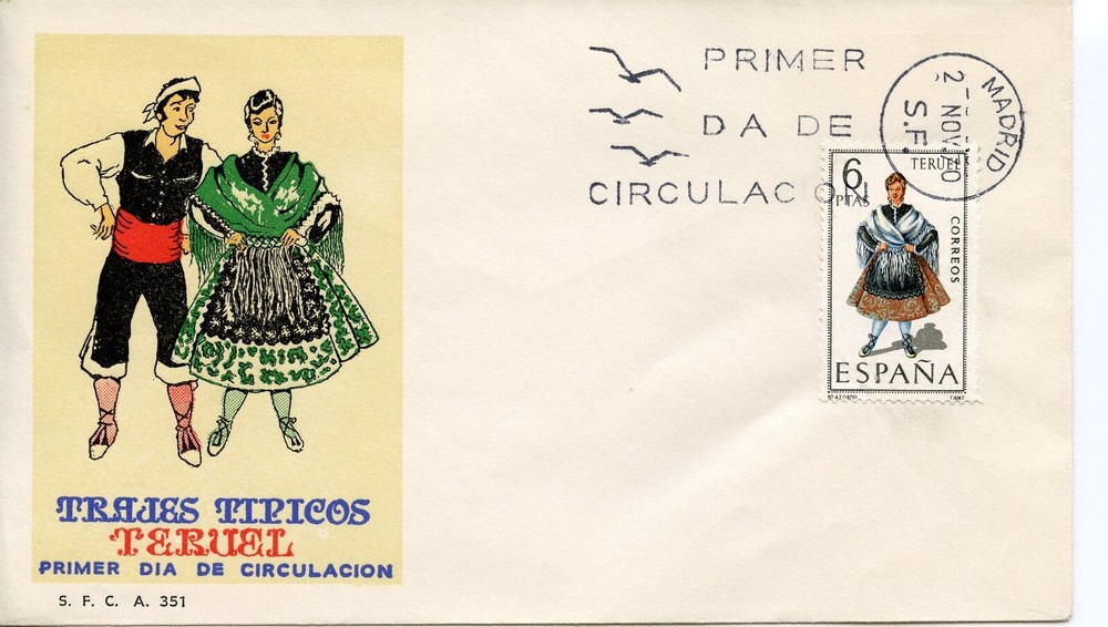 SPAIN 1970 Costumes  FDC2894