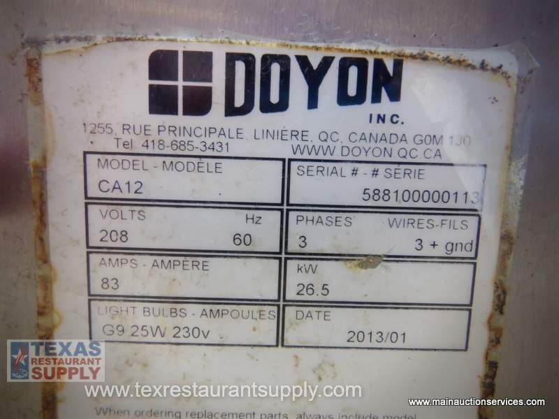 Doyon CA12 Electric Double Stack Convection Bakery Bread Oven