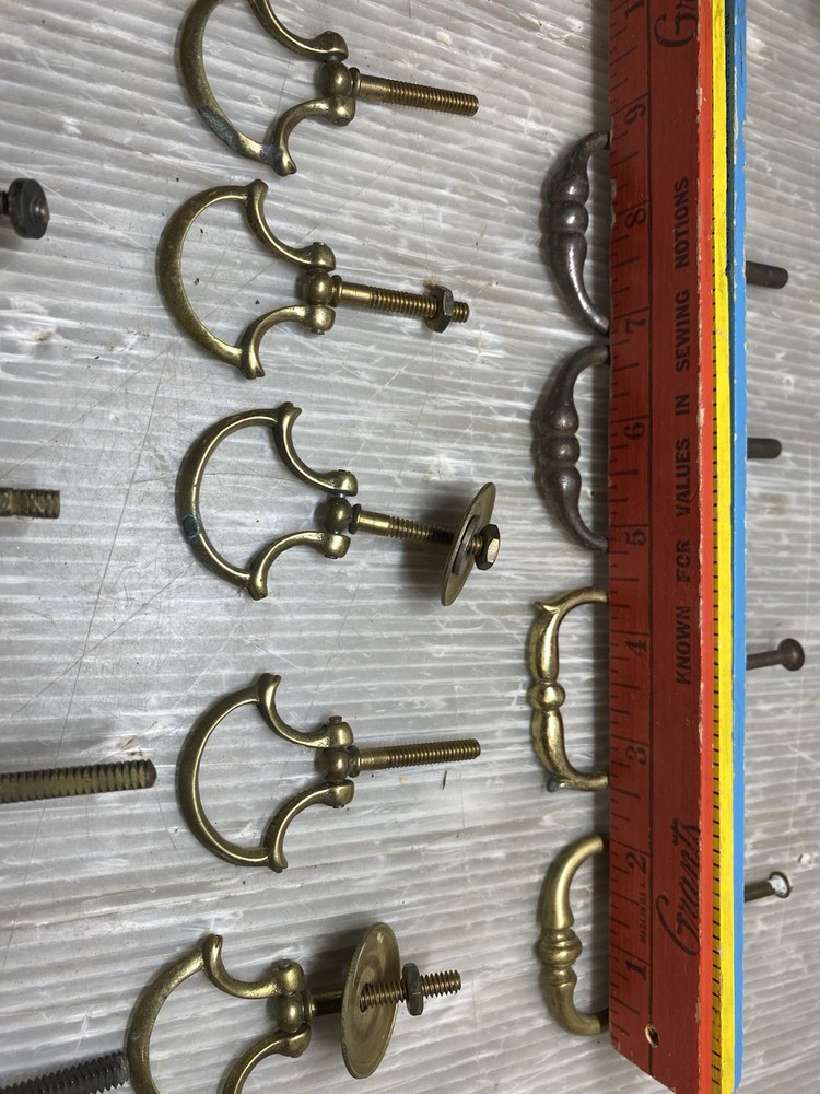 Vintage Lot Of 14 Drop Pulls Various Styles And Sizes