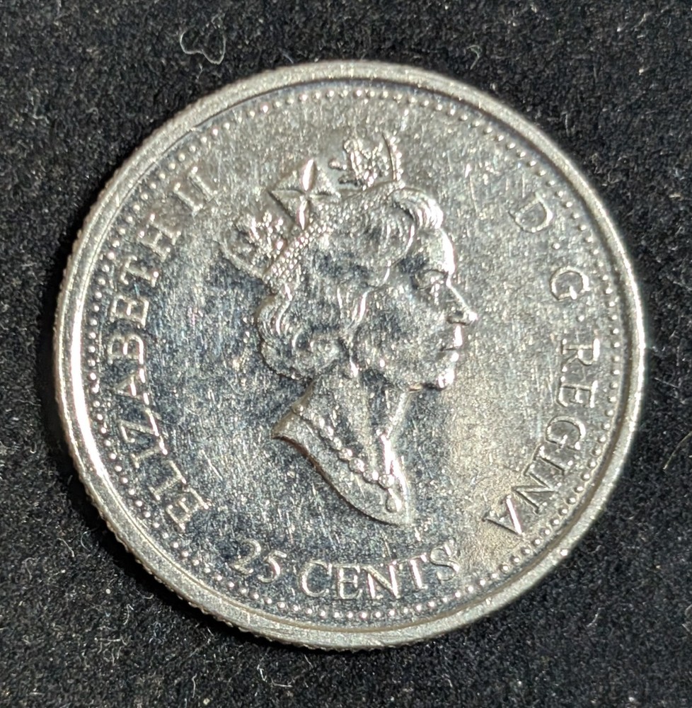 1999 Canada 25 Cents Circulated KM# 345 April
