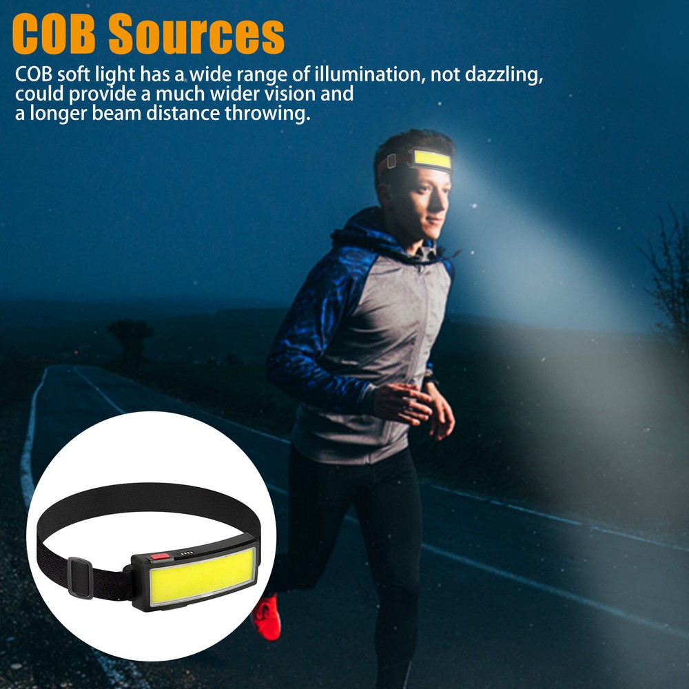 USB Rechargeable COB LED Headlamp Headlight Torch Work Light Camping Lamp