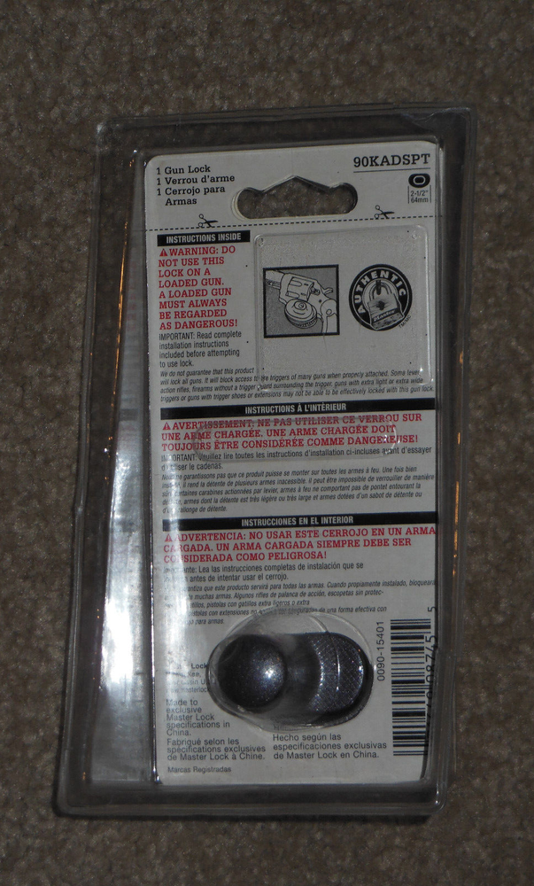 Master Lock 90KADSPT Gun Lock Sealed Package New