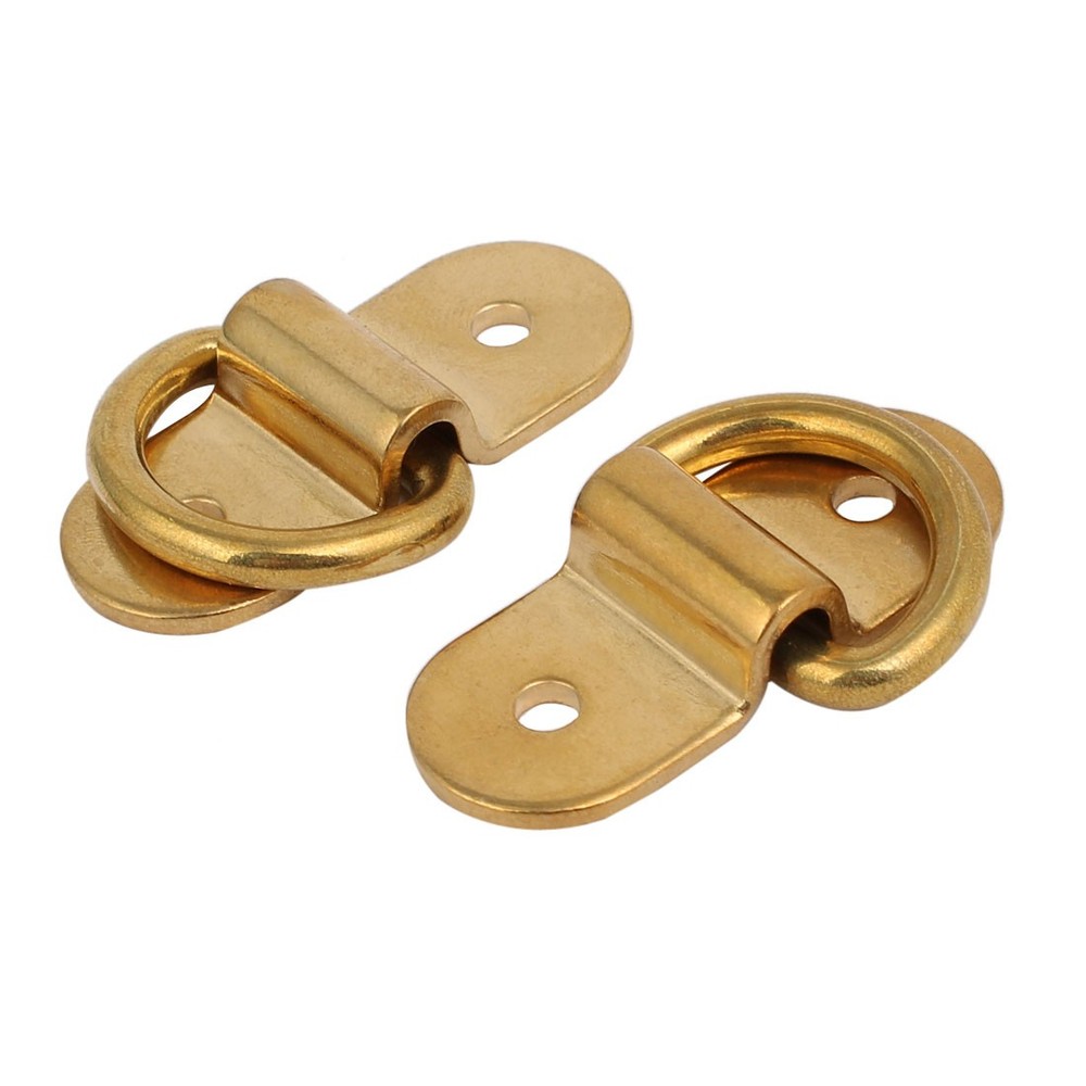 4/5" D Ring Brass Surface-Mounted Tie Down Lashing Ring Screws 2pcs
