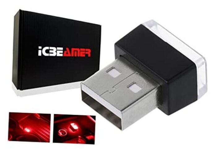 Mini USB LED Light 1-Pack () | Direct Plug-in TYPE-A (Standard) Red