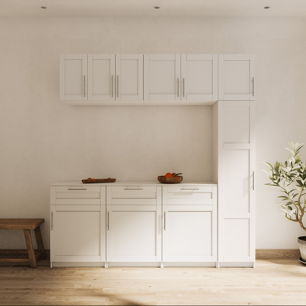Stackable Wall Cabinet Wall Mounted Storage Cabinets W/ Adjustable Shelf 3 Doors