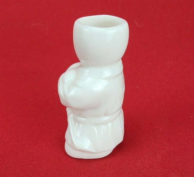 White Sitting Samurai Porcelain Candle Holder with Folded Arms