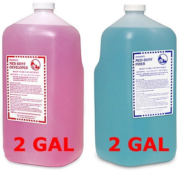 Med-Dent X-Ray Automatic Film Processing DEVELOPER & FIXER Combo Pack  2GLx2 CMS