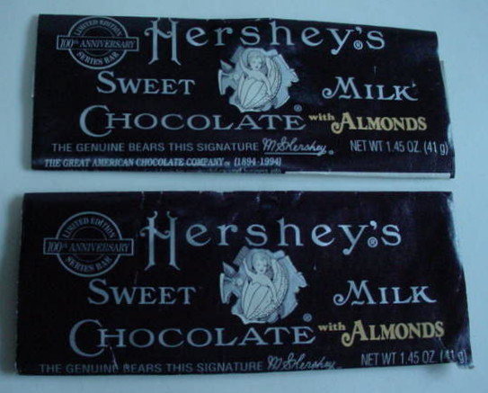 Hershey's Candy Bar Wrapper & Hershey Kisses tin