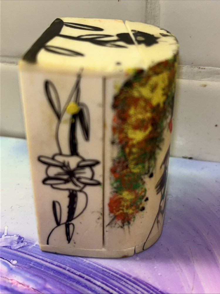 Circa 1970 Persian Painted Camel Bone Trinket Box