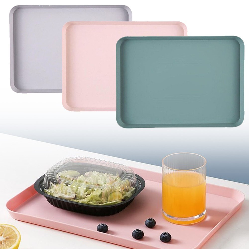 1*Rectangular Serving Tray Anti Slip Scratch Resistant Plastic Food Serving Tray