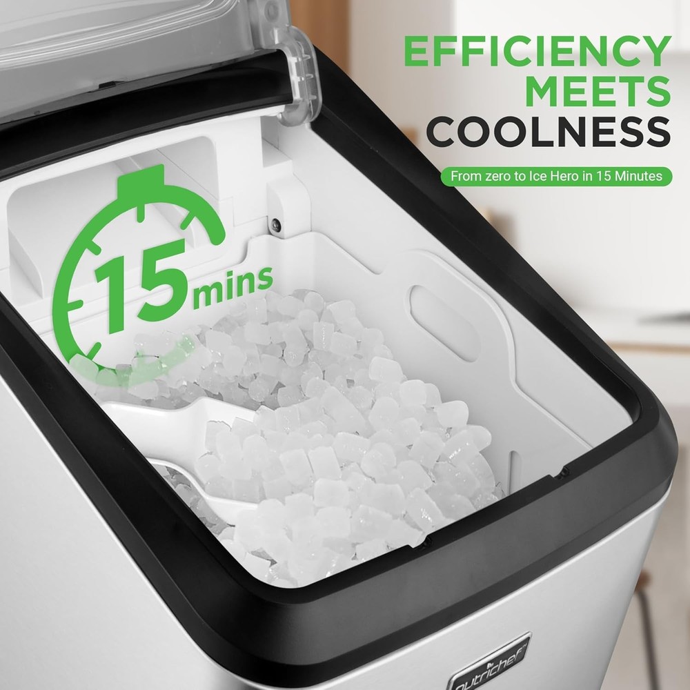 NutriChef NCICNUG.5 Countertop Ice Maker Machine (Open Box)