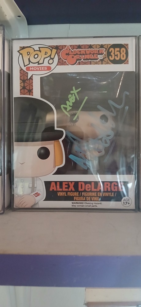 Funko Pop Figure Clockwork Orange Alex Delarge Signed By Malcolm Mcdowell Coa