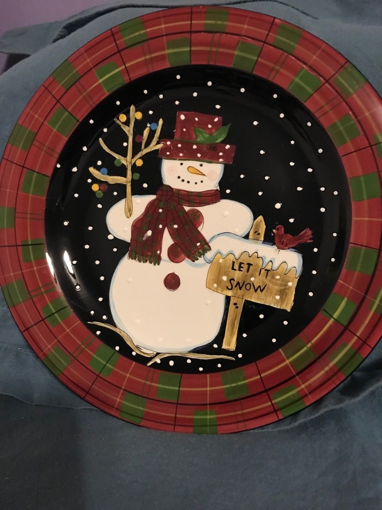 Gates Ware-Holiday Joy pattern 9.75 inch dinner plate