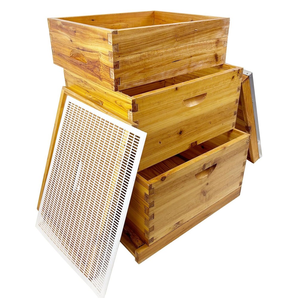 3 Layer Beekeeping Starter Hive Kit 2 Deep 1 Medium