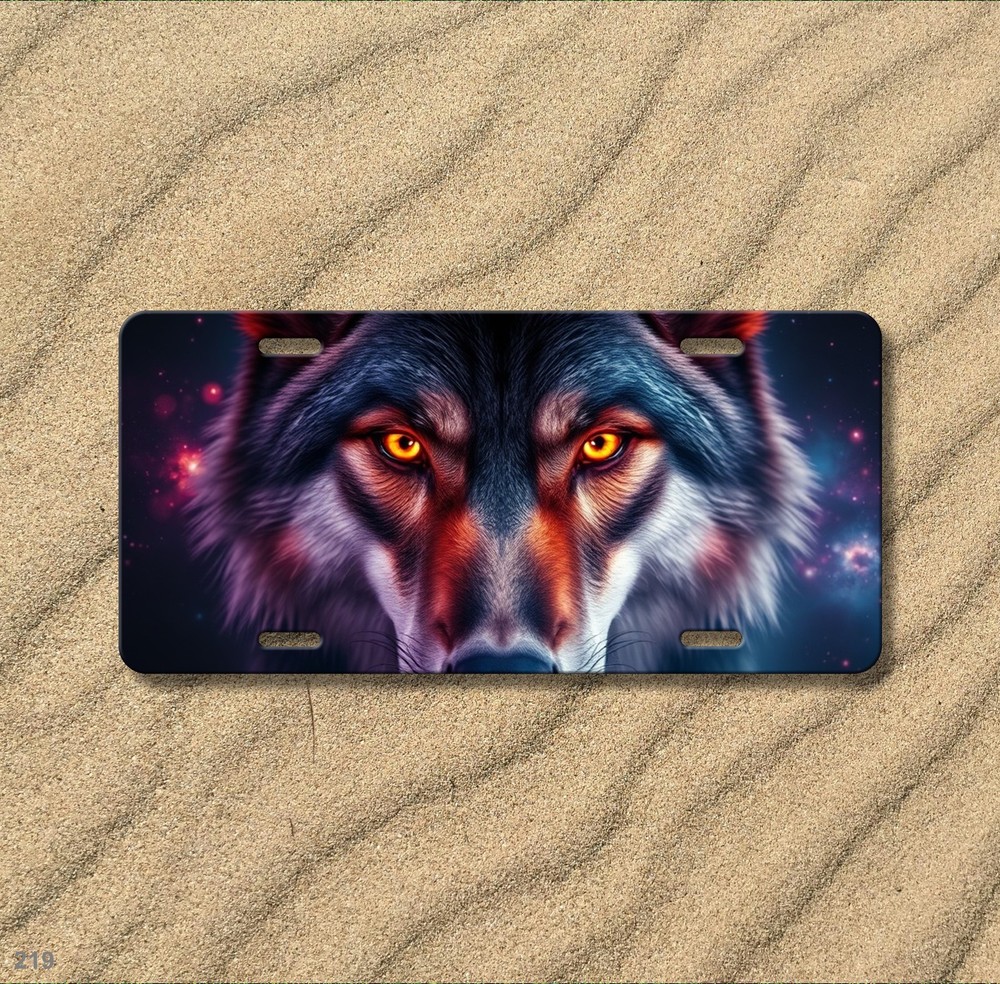 Unique Wolf License Plate Customizable Front Plate Birthday Gift