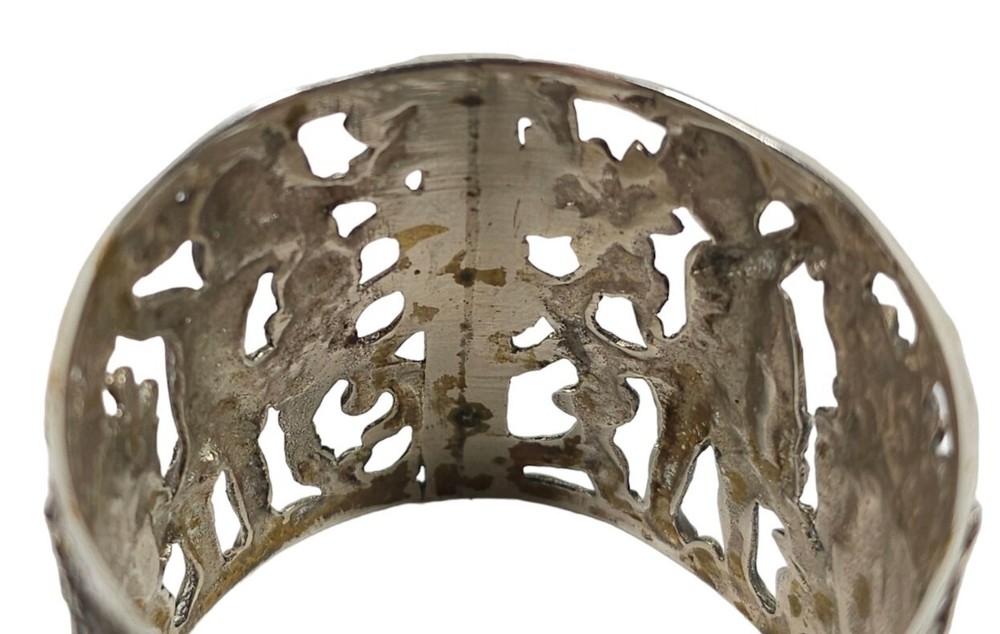 Antique .800 Silver Cherub Repousse Napkin Ring