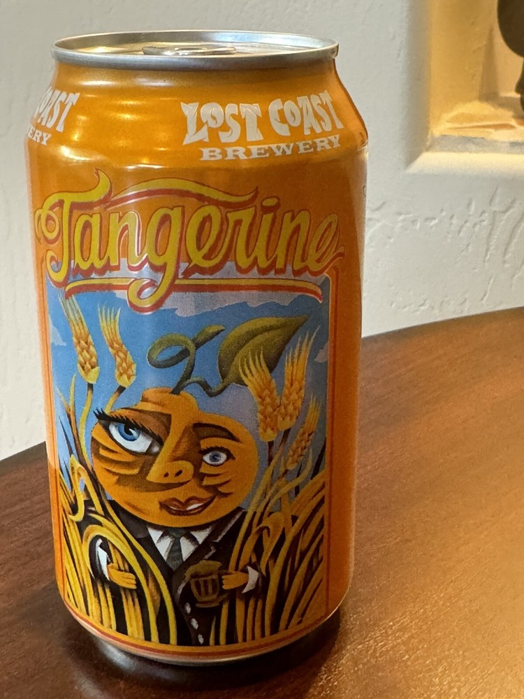 Lost Coast Tangerine Wheat - Empty Beer Can Bottom Opened