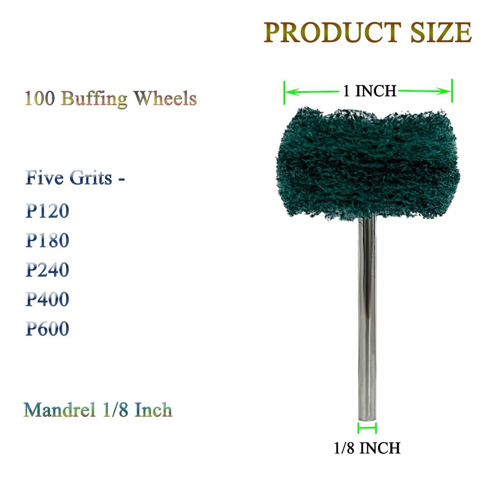 100 Pack Abrasive Polishing Deburring Buffing Wheels Rotary Tool Accessories