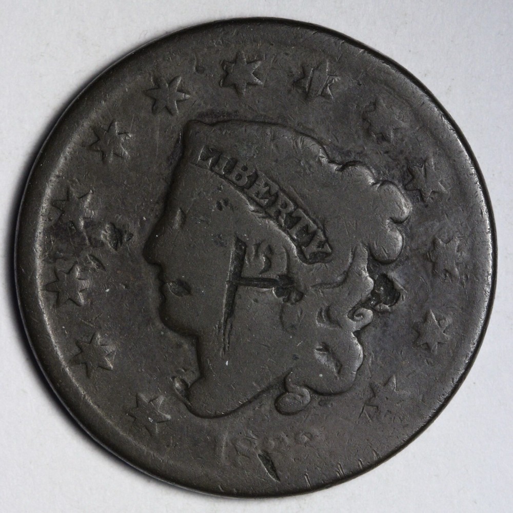 1833 Coronet Head Large Cent CHOICE GOOD E135 T