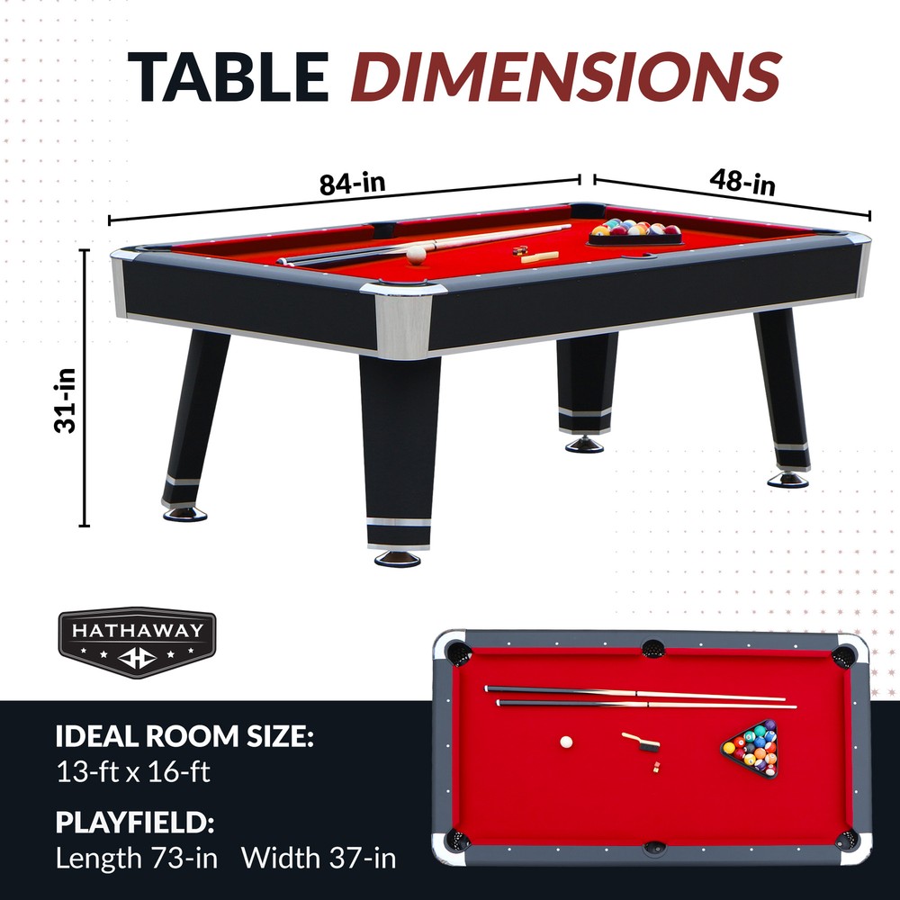 Jupiter 7-ft Pool Table - Black