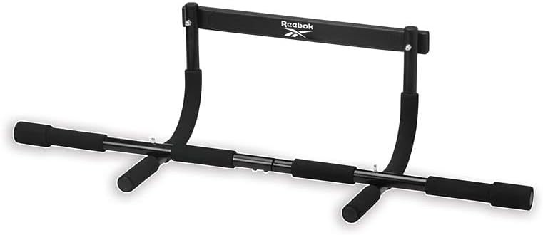 Reebok 8-Grip Pull-Up Bar, Multi-Function Upper Body Workout Rod, Door Frame Fit