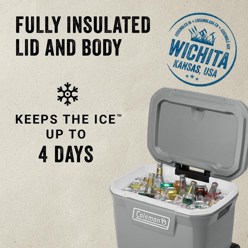 65-Qt Rolling Cooler with Cup Holders