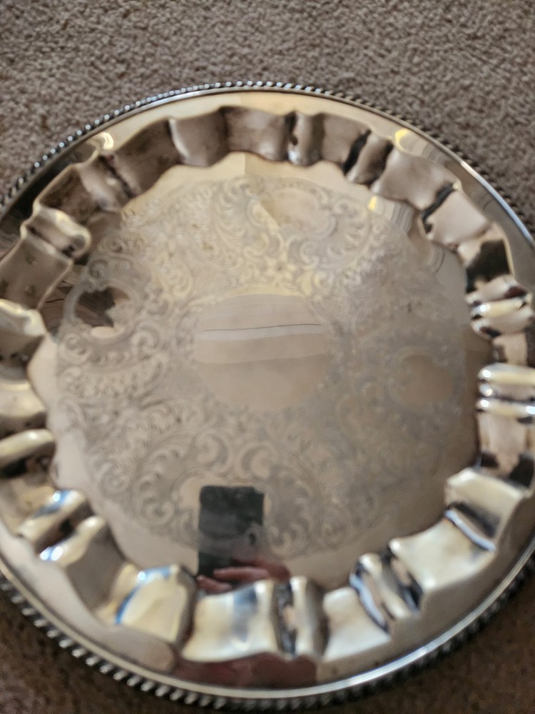 Vintage Empress 14" Diameter Silver Plated Tray