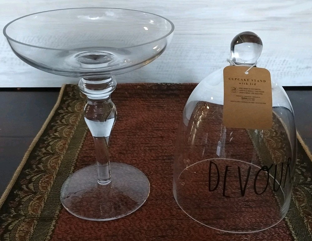 Rae Dunn "Devour" (Black Lettering) Cupcake Stand