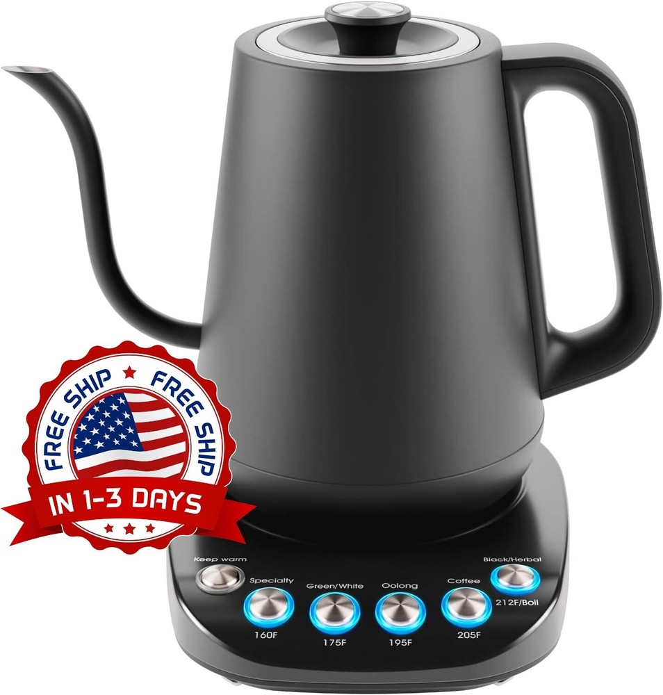 Hervidor de agua con control de temperatura personalizado interno, cepillado NEW